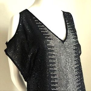 Parker Black Silk Sequin Top
